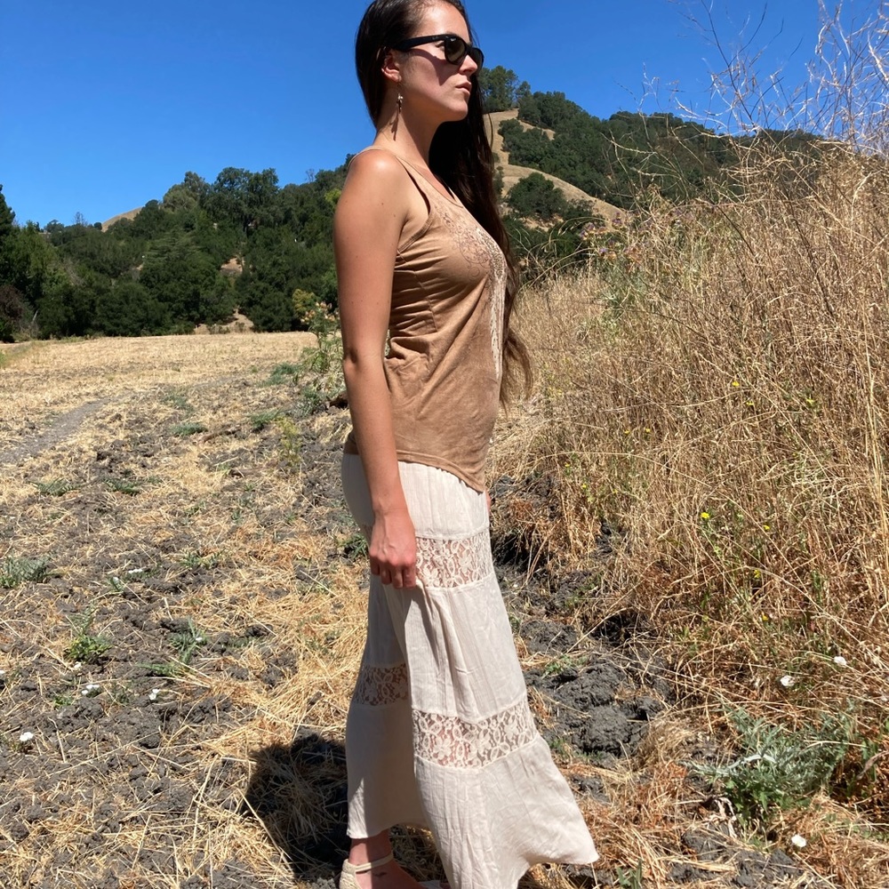 Pretty lace boho maxi skirt from styles for less!